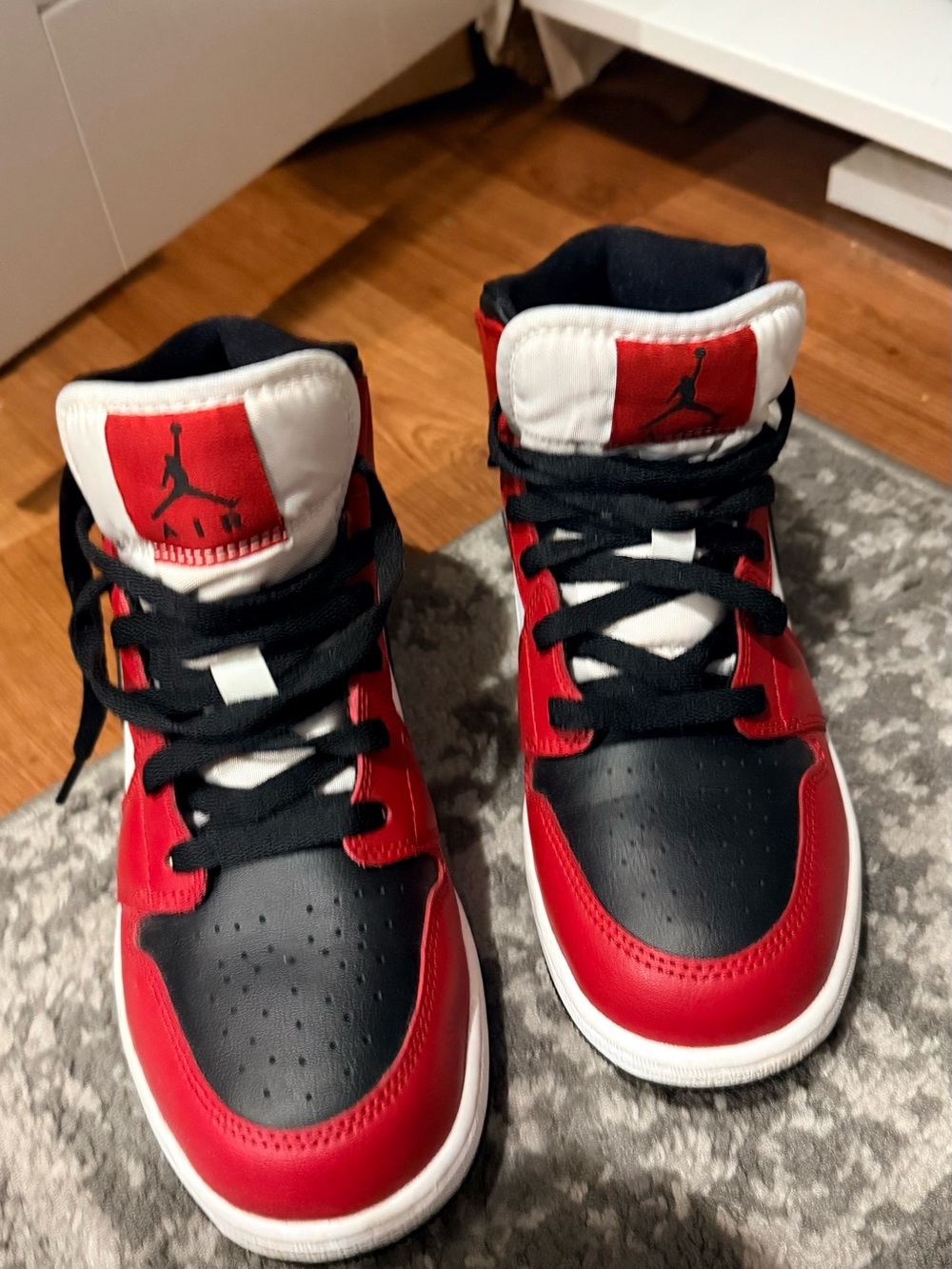 Nike Kids Red Black White High-Top Sneakers